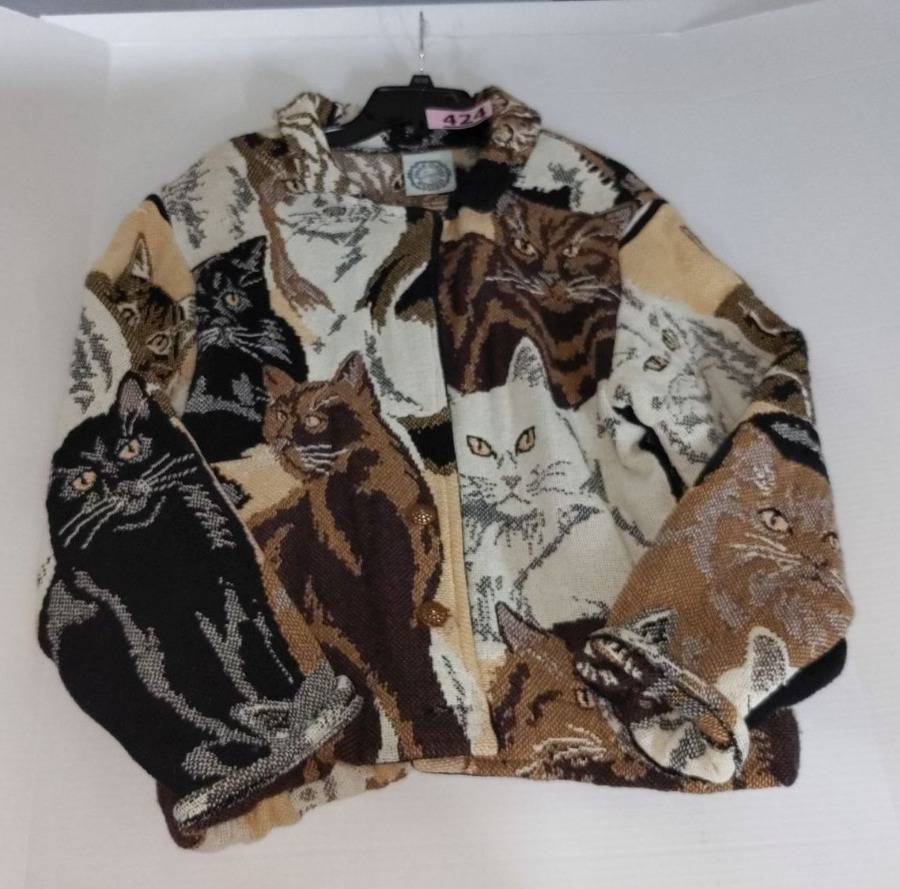 Sugar Street Weavers Vintage Cat Jacket, Very Good Condition, One Size  Auction | 1BID