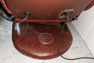 Sharper Image Massage Chair, Body Massage Chair - Ankles, Calves, Legs, Back, Shiatsu, Reclie, Very Expensive, Pleather Has Worn But Covers With Cover, Otherwise Good Condition, Solid Chair, Works Great, 28"W x