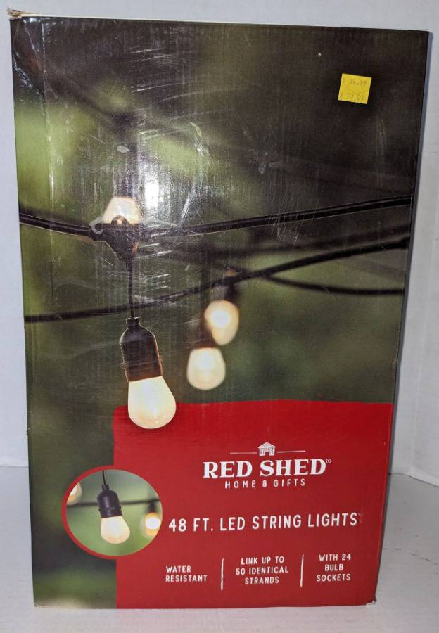 Red shed deals string lights