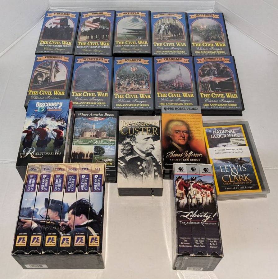 VHS Tapes, Mostly Civil War and Revolutionary War Documentaries