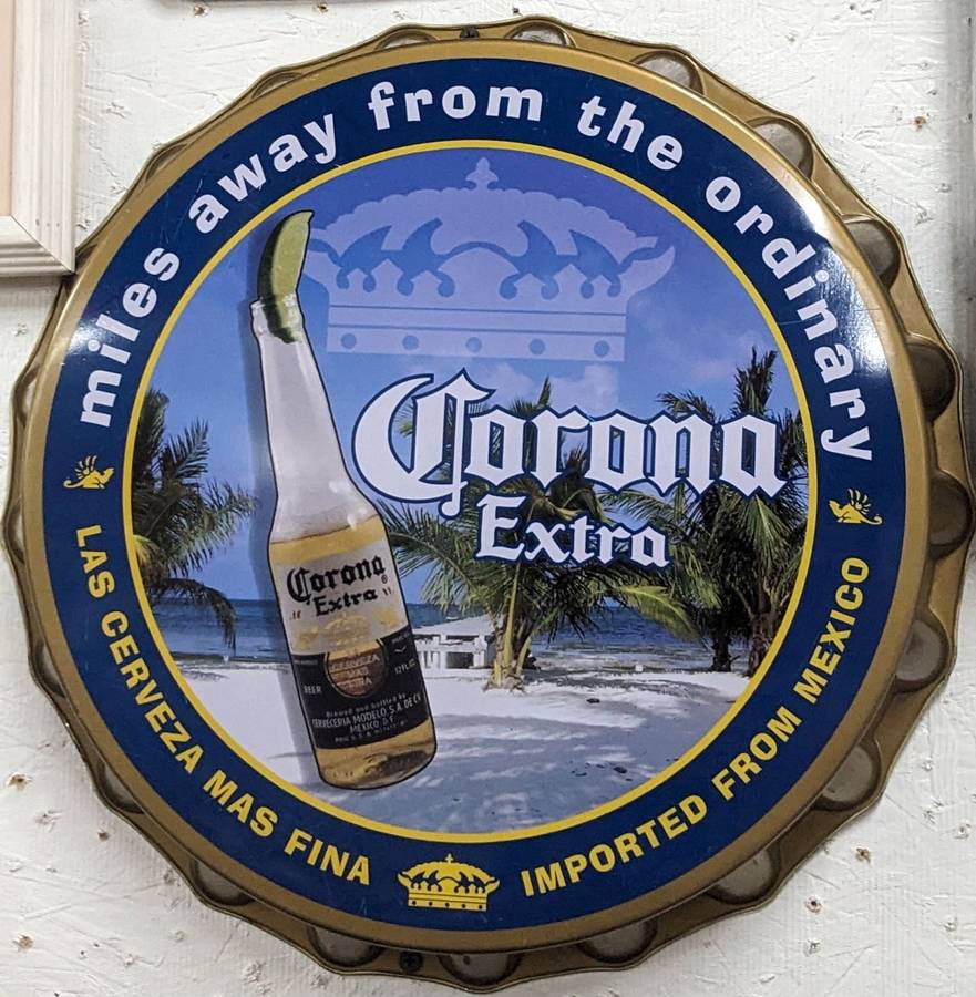 15 Corona Light Metal Bottle Cap Sign