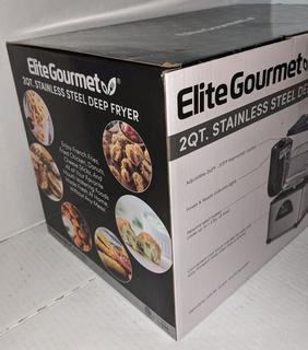 Elite Gourmet 2qt. Stainless Steel Deep Fryer with Lid (edf2100)