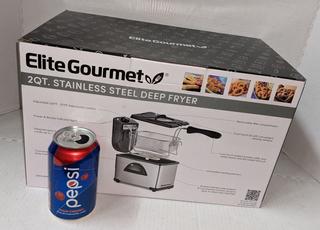 Elite Gourmet 2qt. Stainless Steel Deep Fryer with Lid (edf2100)