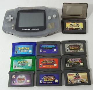 Gameboy Advance Model AGB-001 With Ten Rare Hard To Find Games, All Tested  And Work, Battery Cover Slips Off But Not Broken, Pokemon Sapphire, Megaman  3 White, Megaman 3 Blue, Megaman 4 Red, Pokemon Emerald, X2 Yu Gi Oh,  Metroid Zero ...