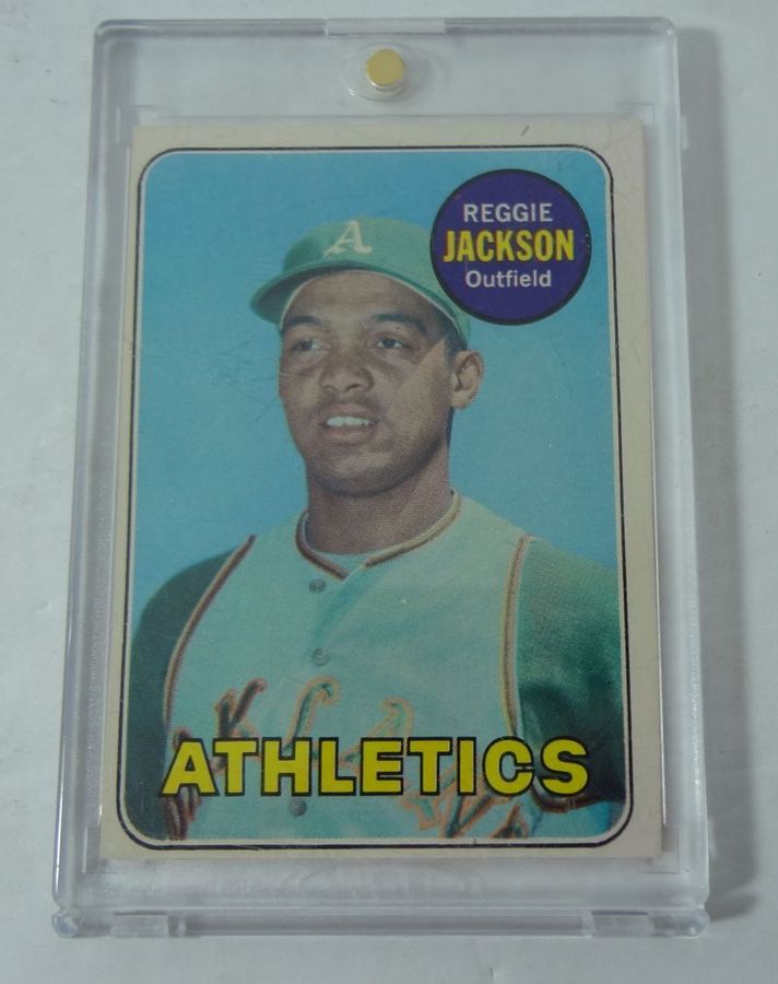 Sold at Auction: (EXMT) Crease Free 1969 Topps Reggie Jackson Rookie #260 Baseball  Card - HOF