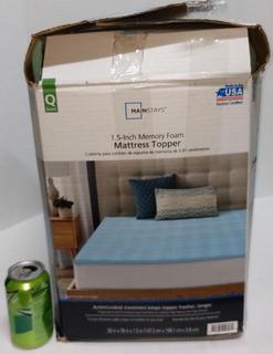 Mainstays 1.5 Memory Foam Mattress Topper, Queen Size, Unused Like New  Condition, 58W x 78L Auction