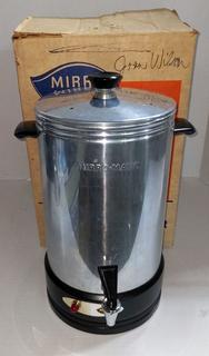 Mirro Matic Electric Percolator Coffee Maker 22 Cup Aluminum