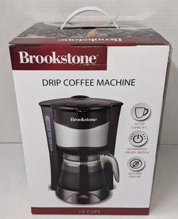 New In Box Brookstone 10 Cup Drip Coffee Machine Illuminated On