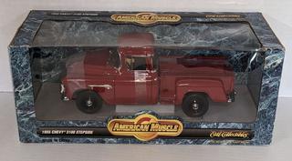 Ertl 1:18 Scale Diecast 1955 Chevy Stepside Pick Up, Sharp Red