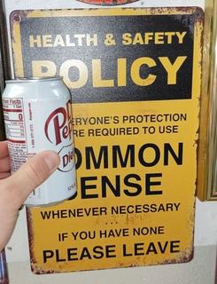 New Metal Sign, Health and Safety Policy For Everyone's Protection