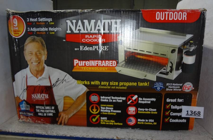 New In Box Joe Namath Rapid Cooker By Edenpure Infrared Outdoor Never Used 24 W x 17 D x 16 H Auction 1BID