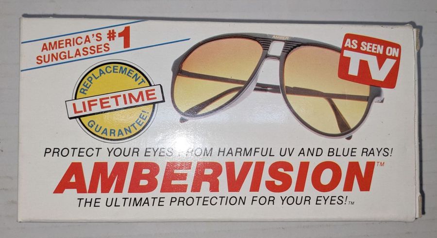 Ambervision Sunglasses Original Retro Style Glasses Unisex New In Box 6 L Auction 1BID