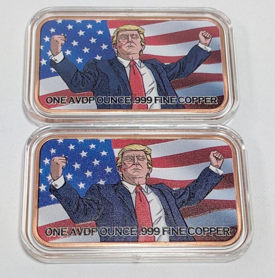 Lot Of 20 One Ounce Copper Bars - Trump Dollar Design, .999 Fine, BU Full Tube 5 thumbnail image