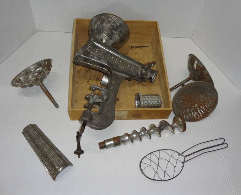 Sold at Auction: Antique Hand Crank Grinder