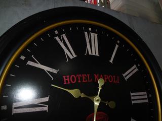 HOTEL NAPOLI デザイン 掛時計　ビンテージ　大型　オブジェ Hotel Napoli Black Wall Clock, 30