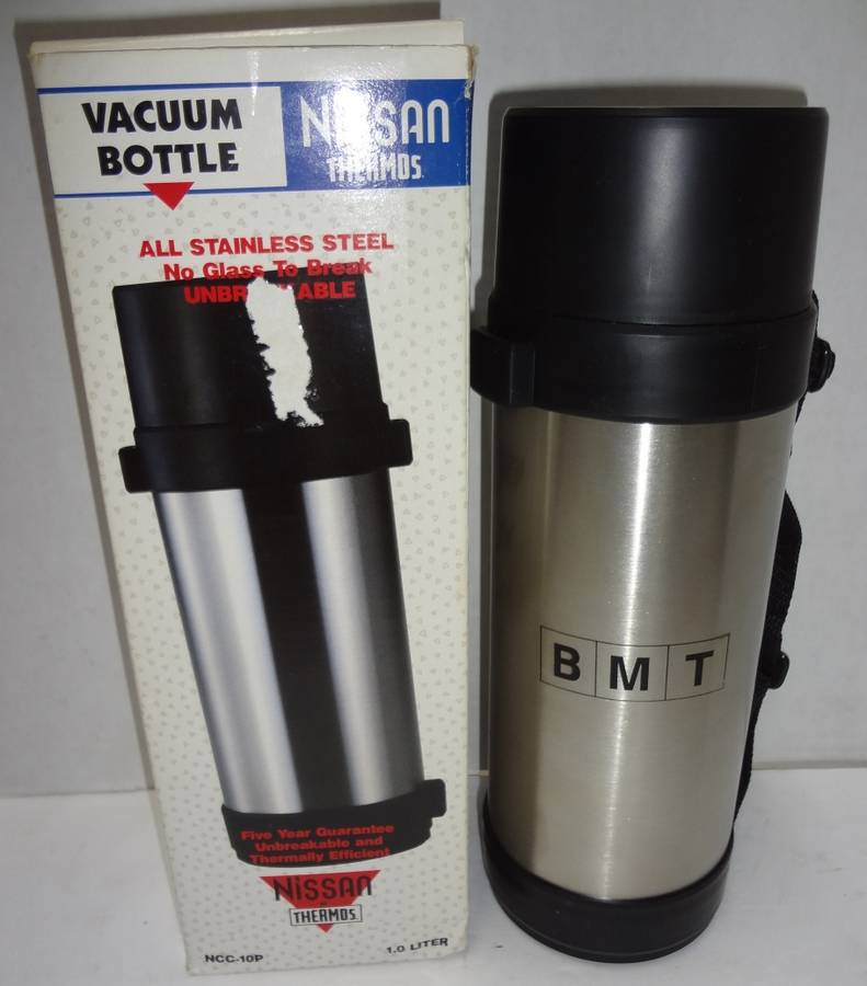 Like New Nissan Thermos, Stainless 1 Liter Vacuum Bottle, 12H Box Auction
