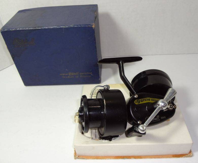 Vintage Garcia Mitchell Reel in Box, Made in France, Model NO. 300-N 1101  With Extra Spool and Paperwork, What Makes This Rare on Reel Garcia Product  Has Yellow Label On Reel When