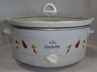 Rival Crock-Pot Stoneware Slow Cooker Model 3060 White Ding In Side See  Picture