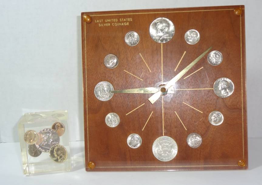 1964 Silver outlet Coin Clock