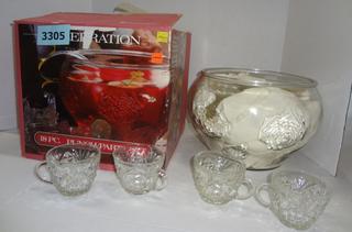 Celebration Crystal selling Punch Bowl Set