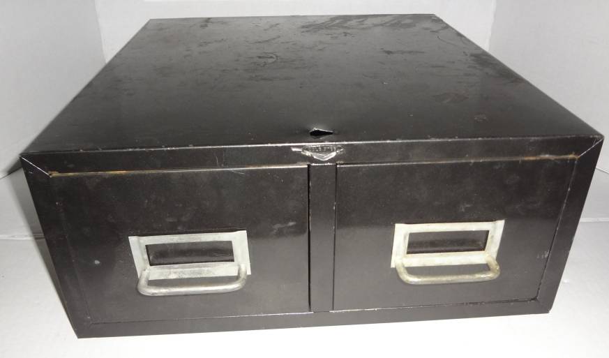 Vintage Cole Steel Two Drawer Metal Card File Cabinet Some Scratches And Wear Good Condition 14 3 4 W X 16 L X 6 1 4 H Drawers Glide Smooth Auction 1bid