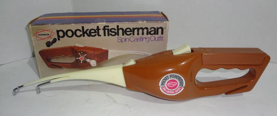 1972 Popeil Brothers Pocket Fisherman in Original Box, Plastic