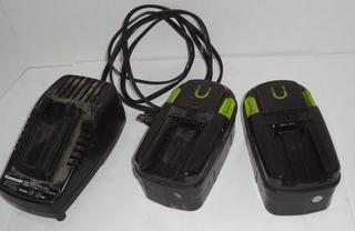 Kawasaki  Battery Charger And Two Batteries, Tested and Charged, 4