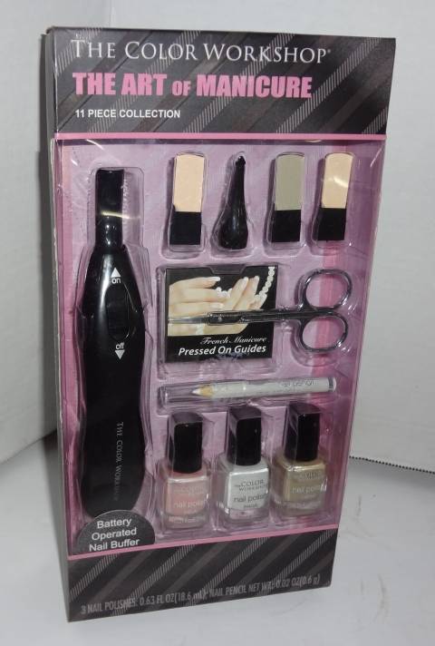 New In Package (11) Piece- The Color Workshop Manicure Battery Operated Nail  Buffer Kit, 10 1/2