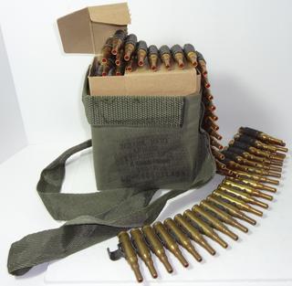 7.62 MM x 51 MM Nato .308 Caliber M82 Blank Cartridge Rounds Unfired Linked  For Machine Gun on M13 Links, Metallic Belt, 160 Plus Rounds For M60 M240B,  Like New Very Good Condition, Hang on Wall, Display In Man Cave or Use As  Noise Makers ...