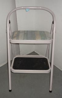 folding step stool with padded seat