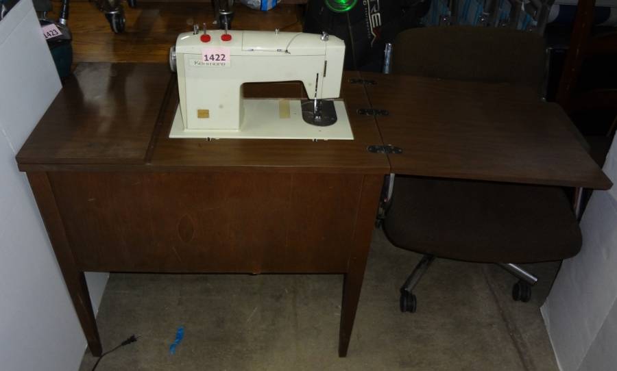 Lot - Kenmore Sewing Machine Cabinet Desk