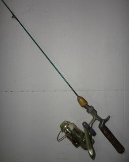 Vintage Cork Handle Steel Fishing Pole With A Renegade Open Face