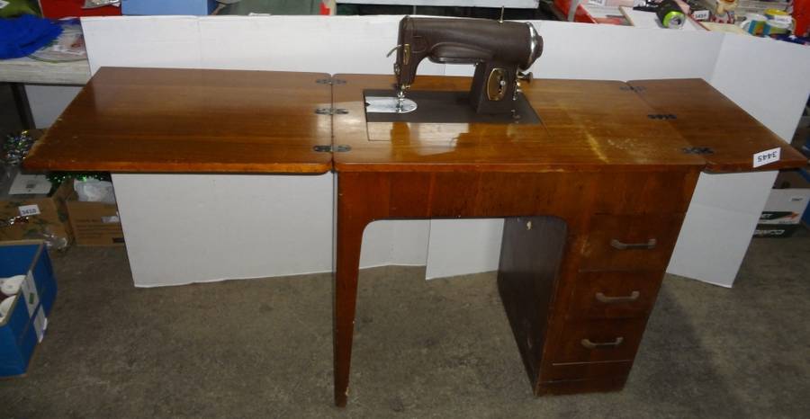 Lot - Kenmore Sewing Machine Cabinet Desk