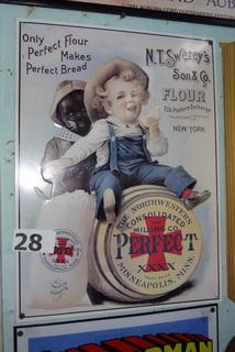 NT Swezey's Son and Co. Flour NY Tin Sign, Good Condition With