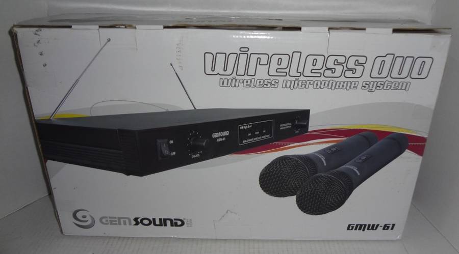 New in Box Gem Sound Wireless Microphone System GMW 61 16 1 2