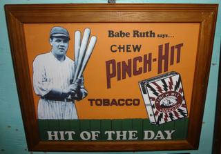 babe ruth pinch hit tobacco sign Pinch-Hit Chewing Tobacco Advertising Featuring Babe Ruth, 8