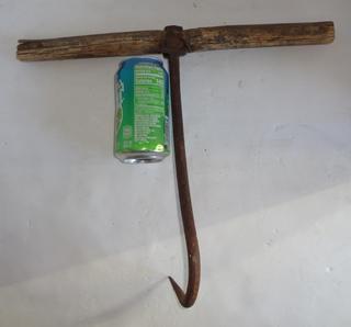 Antique Forged Steel Hay Bale Hook With Wood T Handle, Good Condition For  Display, 16W x 13L Auction