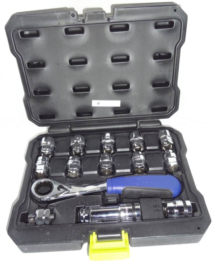 New Kobalt 14 Piece With Case Xtreme Access Socket Set Pass Through Design Universal Spline SAE or Metric Never Used 8 L Auction 1BID