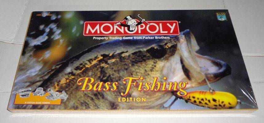 Bass Fishing Monopoly Game, Brand New & Sealed, 21W x 1D x 10H