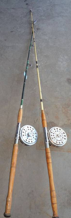 Pflueger Pakron No. 3178 Reel With Southpend Heavy Action, 5' Fiberglass  Rod and A Pflueger Sal-Trout No. 1558 Reel With St. Croix 6 1/2' Rod, Both  in Good Condition Auction